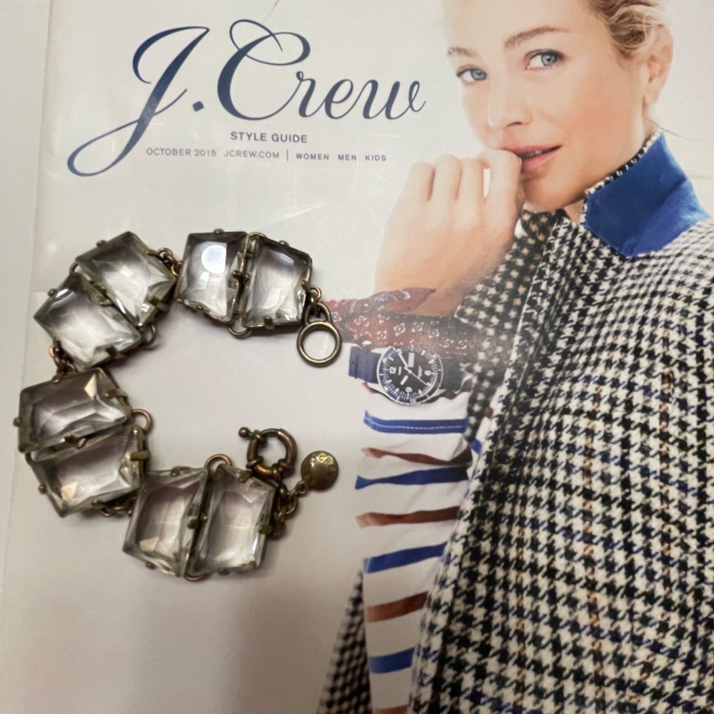 J. Crew Crystal and Gold Bracelet